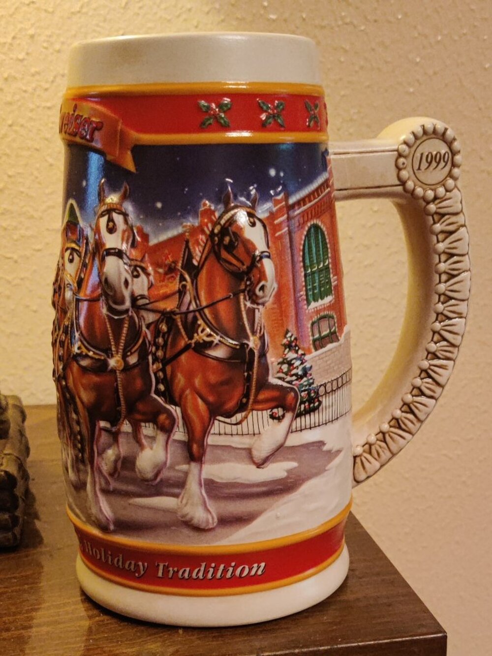 1999 Budweiser Holiday Commemorative Stein